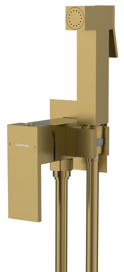 Sapho CUBEMIX falba süllyesztett csaptelep bidézuhannyal, matt arany CM040GB
