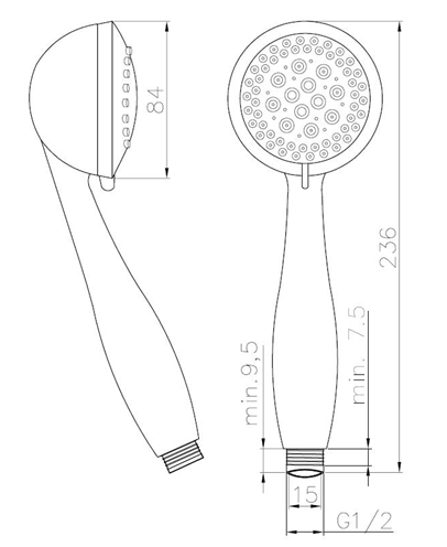 Invena Elia három funkciós kézizuhany, króm AS-51-001-L