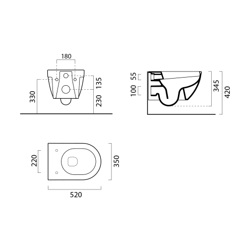 Sapho GSI CITY PRO Swirlflush ExtraGlaze fali WC, fehér 911611