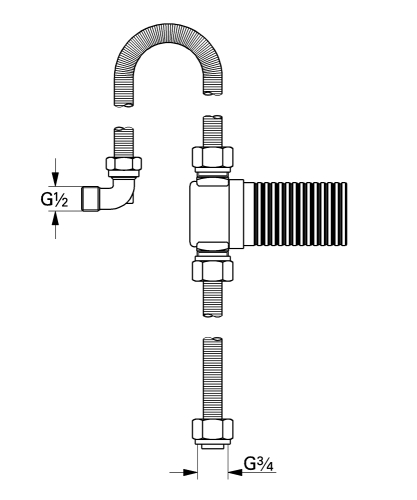 Grohe Talentofill csatlakozókészlet, 3/4″ 28995000