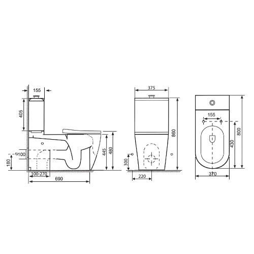 Sapho MEDIC RIMLESS monoblokkos WC, fehér MC102