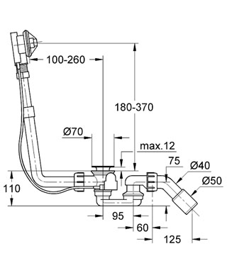 Grohe Talento kád le- és túlfolyógarnitúra, polished nickel 28990BE0