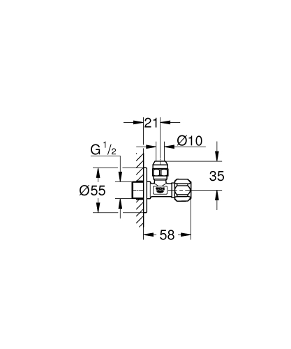 Grohe sarokszelep 1/2-3/8, króm 22029000