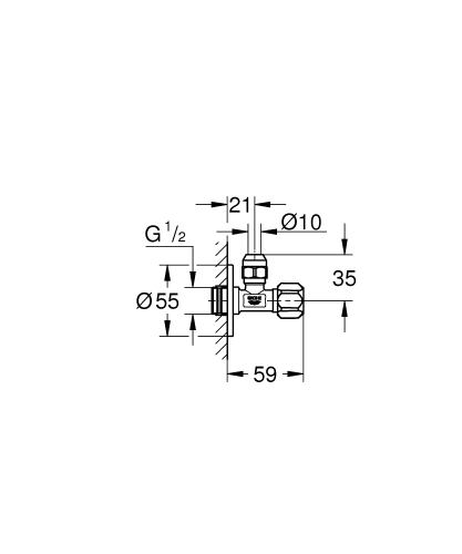 Grohe sarokszelep 1/2-3/8, króm 22031000