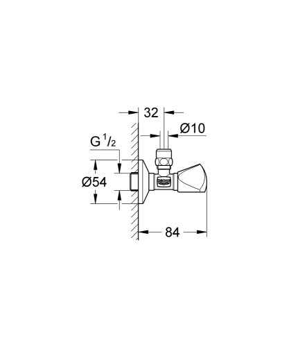 Grohe sarokszelep 1/2-3/8, króm 22939000