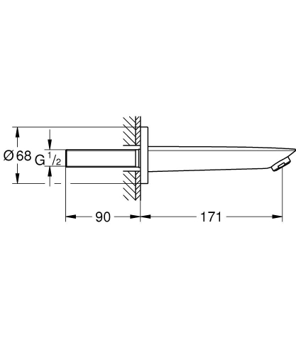 Grohe BauCosmopolitan kádkifolyó, króm 13255001