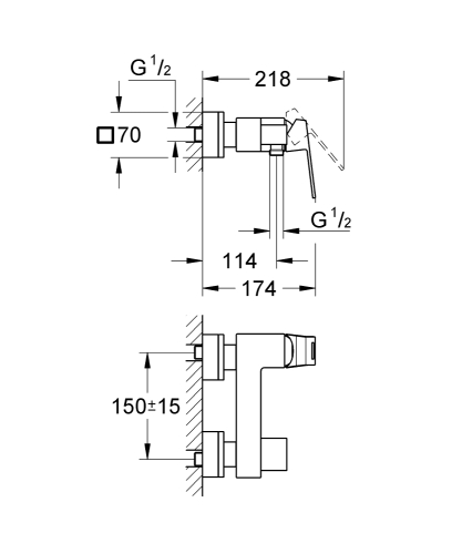 GROHE Eurocube egykaros zuhanycsaptelep, supersteel 23145DC0