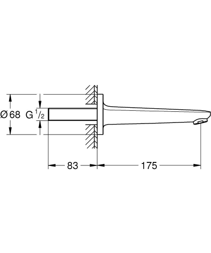 Grohe Euroeco kádkifolyó, króm 13471001