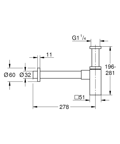 Grohe mosdószifon supersteel 40564DC0