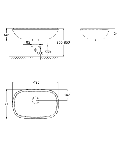 Grohe Eurostyle 50x38 cm mosdótál HyperClean bevonattal, fehér 39216000