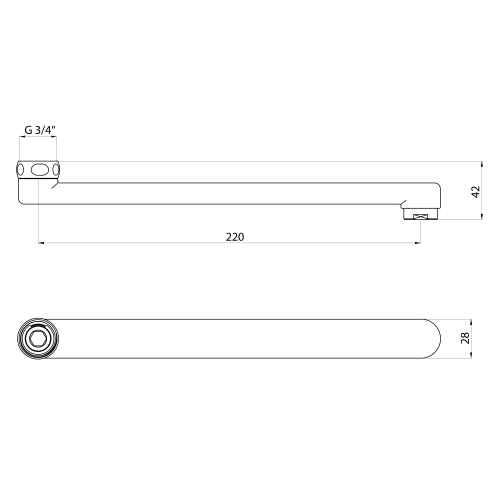 Sapho AQUALINE 220 mm kifolyócső, matt fekete 43990B