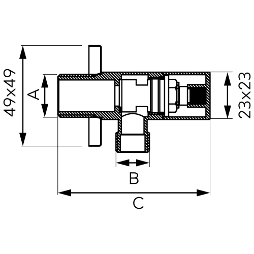 Ferro 1/2x3/8 sarokszelep, arany szín Z293-G