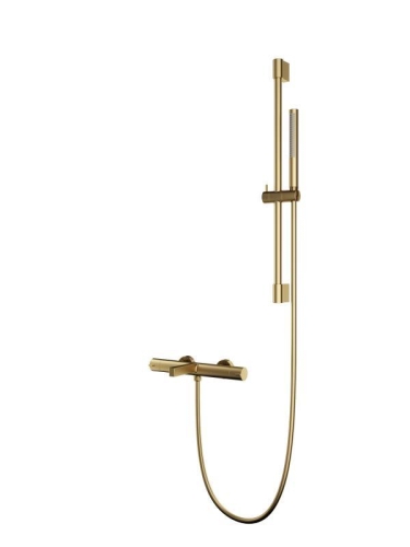 AREZZO design ELEGANT termosztátos kádcsaptelep zuhanyszettel, szálcsiszolt arany AR-1295BG