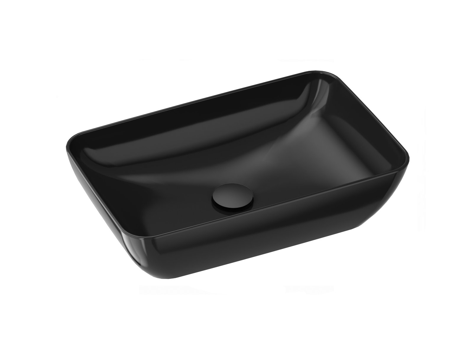 Ravak Uni R Slim 50x31 cm pultra ültethető mosdó, fényes fekete XJX03150000