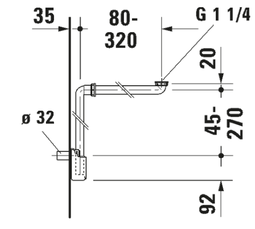 Duravit helytakarékos mosdószifon 0050760000