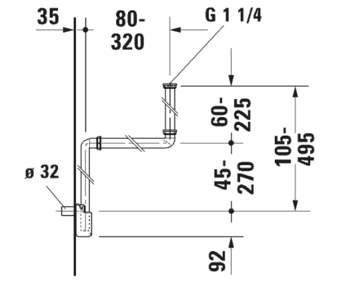 Duravit helytakarékos mosdószifon 0050760000