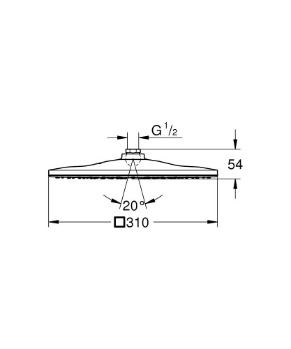 Grohe Rainshower Mono 310 Cube fejzuhany, 1 féle vízsugárral, króm 26568000