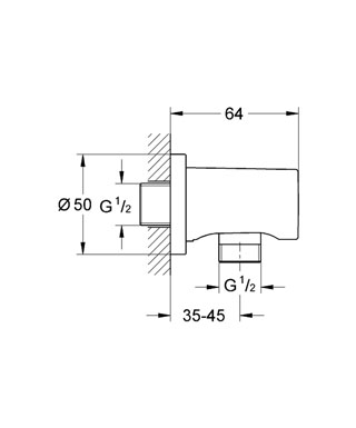 Grohe Rainshower fali csatlakozó könyök, hard graphite 27076A00