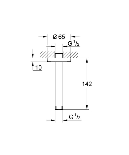 Grohe Rainshower zuhanykar mennyezetre 142 mm hold fehér/króm 28724LS0