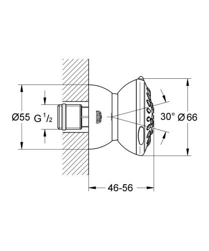 Grohe Relexa 65 oldalzuhany, 2 féle vízsugárral, króm 27067000