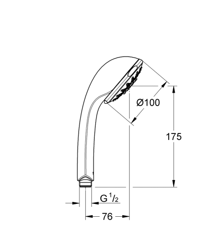 Grohe Relexa 100 Five kézizuhany, 5 féle vízsugárral, króm 28796000