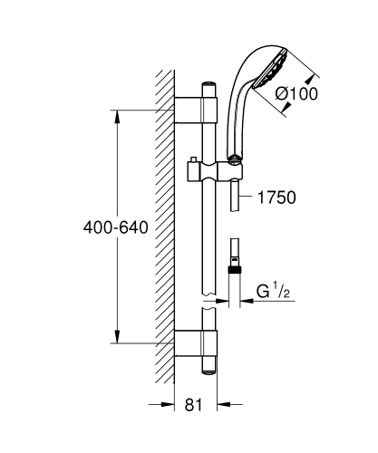 Grohe Relexa 100 Five rudas zuhanygarnitúra, 5 féle vízsugaras kézizuhannyal, króm 28964001