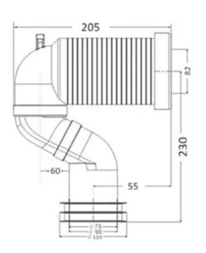 Wellis “S” wc bekötő WF00112