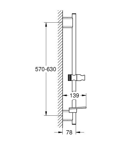 Grohe Vitalio SmartActive zuhanyrúd, 600 mm, króm 26599000