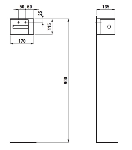 Laufen VAL WC papír tartó, matt fekete H8722817160001