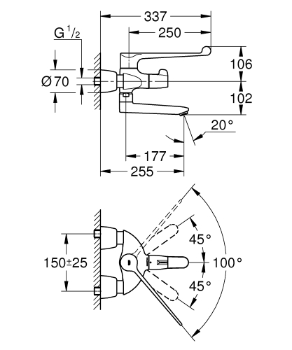 Grohe Grohtherm Special termosztátos mosdócsaptelep, króm 34020001