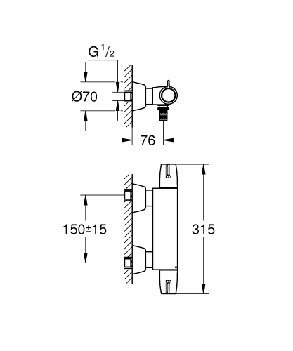 Grohe Grohtherm Special termosztátos mosdócsaptelep, króm 34666000