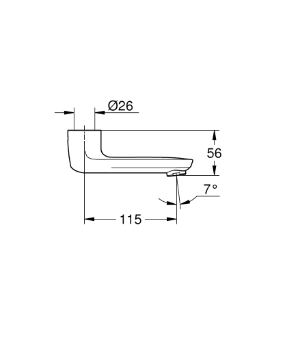 Grohe öntött kifolyó, króm 13378000