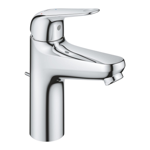 Grohe Euroeco egykaros mosdócsaptelep M-es méret automata leeresztővel ColdStartos, króm 24268001