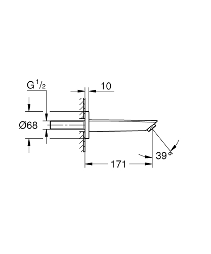 Grohe Eurosmart kádkifolyó, matt fekete 134482433