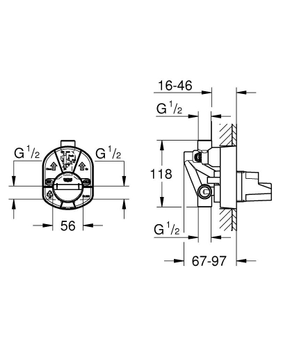 Grohe egykaros univerzális falba építhető test 33963000