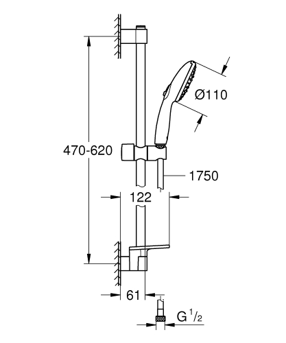 Grohe Tempesta 110 Sines zuhanyszett 3 funkciós, króm 26918003