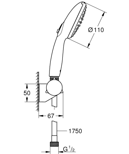 Grohe Tempesta 110 fali tartós szett 2 funkciós, króm 27601003