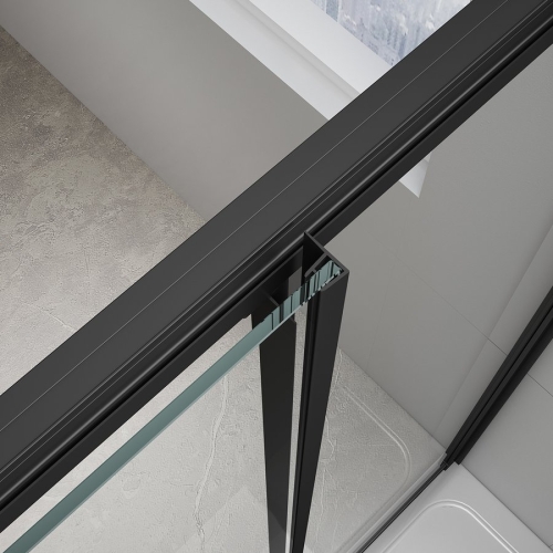 Sapho POLYSAN EASY LINE BLACK 90x80 cm szögletes zuhanykabin transzparent üveggel, matt fekete EL5315B