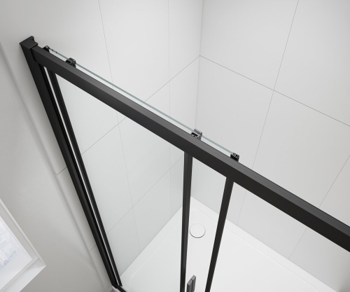 Sapho POLYSAN EASY LINE BLACK 90x80 cm szögletes zuhanykabin transzparent üveggel, matt fekete EL5315B
