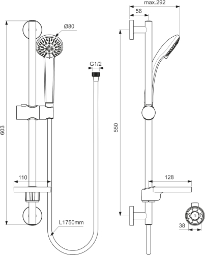 Ideal Standard Idealrain Soft zuhanyszett B9503AA