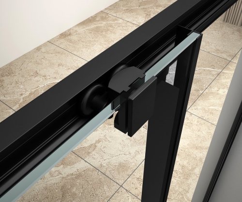 Sapho AQUALINE AGGA BLACK 90x90 cm zuhanykabin transzparent üveggel, matt fekete BLF909