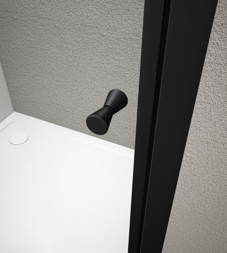 Sapho AQUALINE AGGA BLACK 90x90 cm zuhanykabin transzparent üveggel, matt fekete BLF909