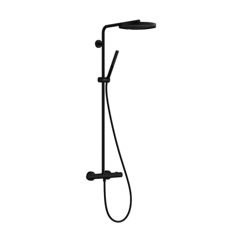 Hansgrohe Pulsify S Puro Showerpipe termosztátos zuhanyrendszer 1jet, matt fekete 24223670