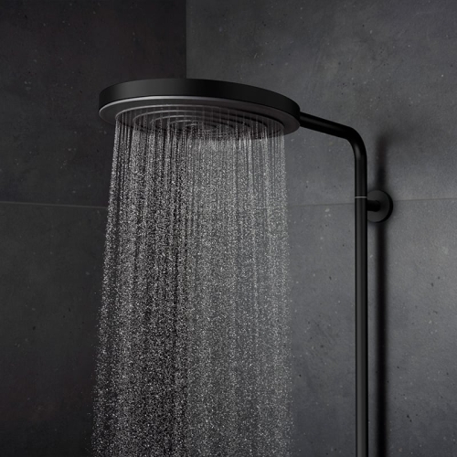 Hansgrohe Pulsify S Puro Showerpipe termosztátos zuhanyrendszer 1jet, matt fekete 24223670