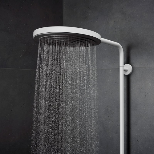 Hansgrohe Pulsify S Puro Showerpipe termosztátos zuhanyrendszer 1jet, matt fehér 24223700