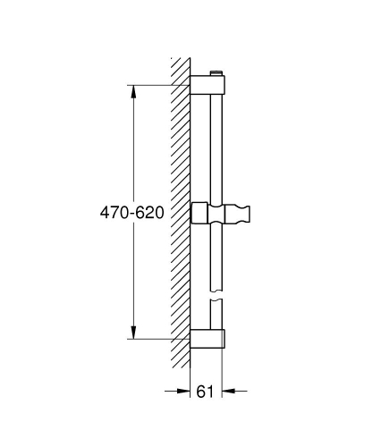 Grohe Tempesta zuhanyrúd, 600 mm, króm 27523001