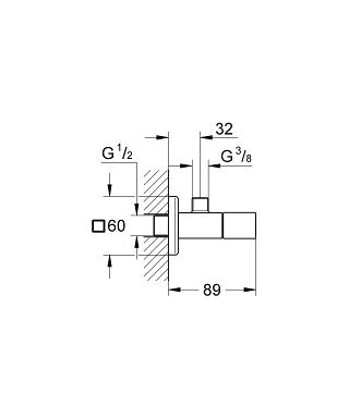 GROHE Eurocube sarokszelep 3/8, brushed hard graphite 22012AL0