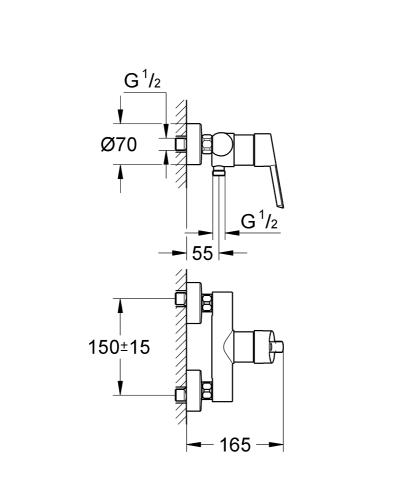 Grohe Feel egykaros zuhanycsaptelep, króm 32270000