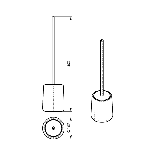 Sapho MARIKA WC-kefe, szürke MK3308