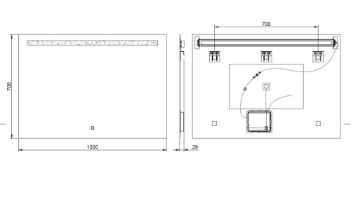 AREZZO design 100x70 cm LED tükör AR-2011